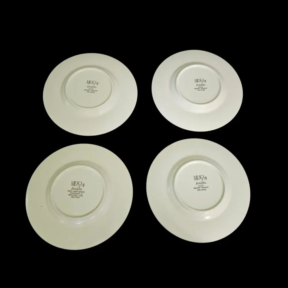 Mikasa Intaglio Garden Harvest CAC29 Dessert Plates Set of 4 Fruit Pattern